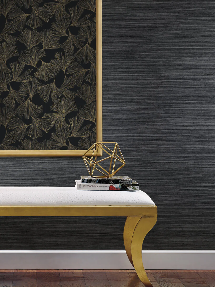 Antonina Vella Dazzling Dimensions Ginkgo Toss Wallpaper - Black - Image 3