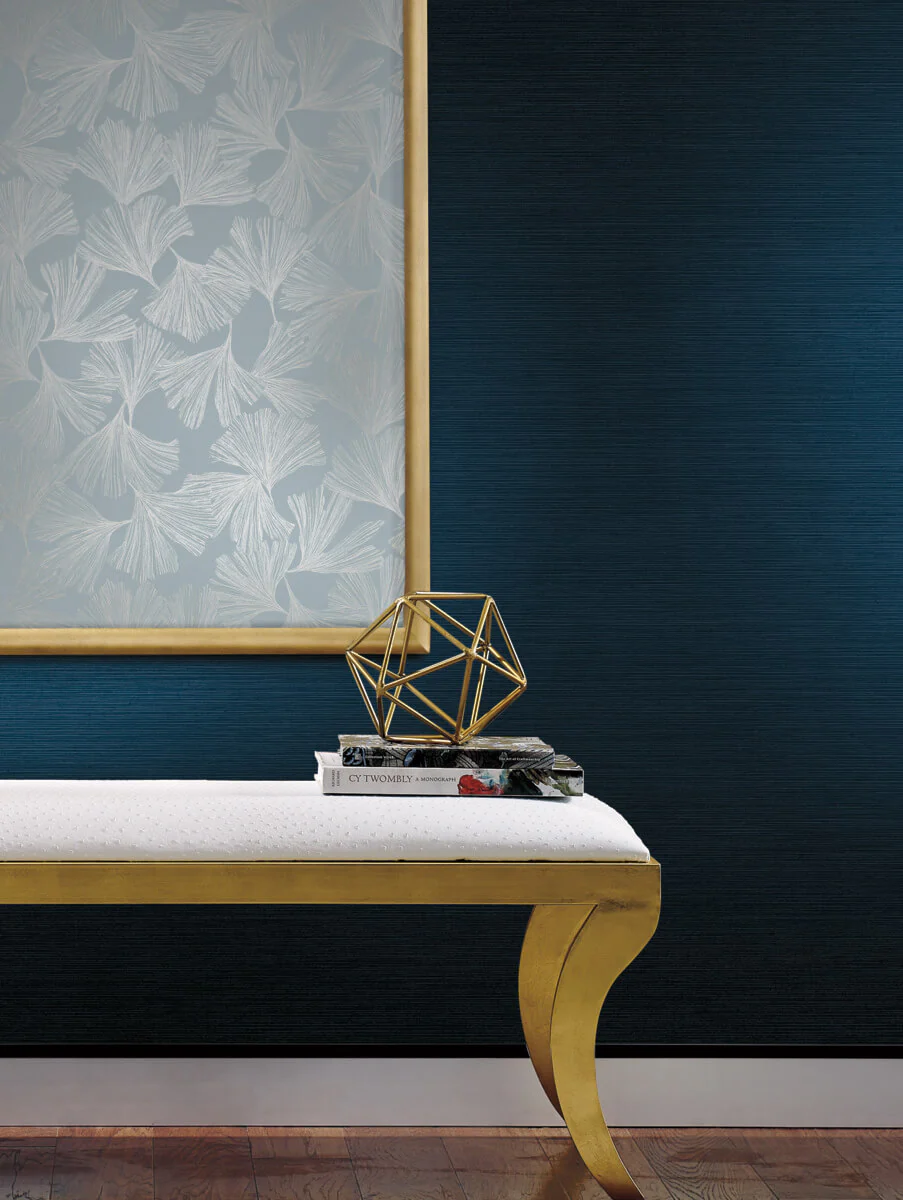 Antonina Vella Dazzling Dimensions Ginkgo Toss Wallpaper - Blue - Image 3