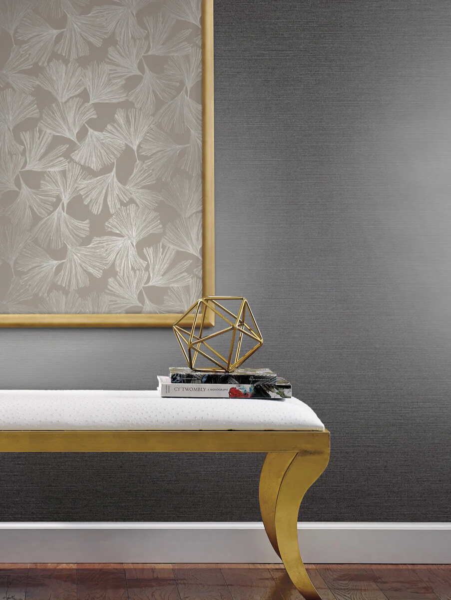 Antonina Vella Dazzling Dimensions Ginkgo Toss Wallpaper - Silver - Image 3
