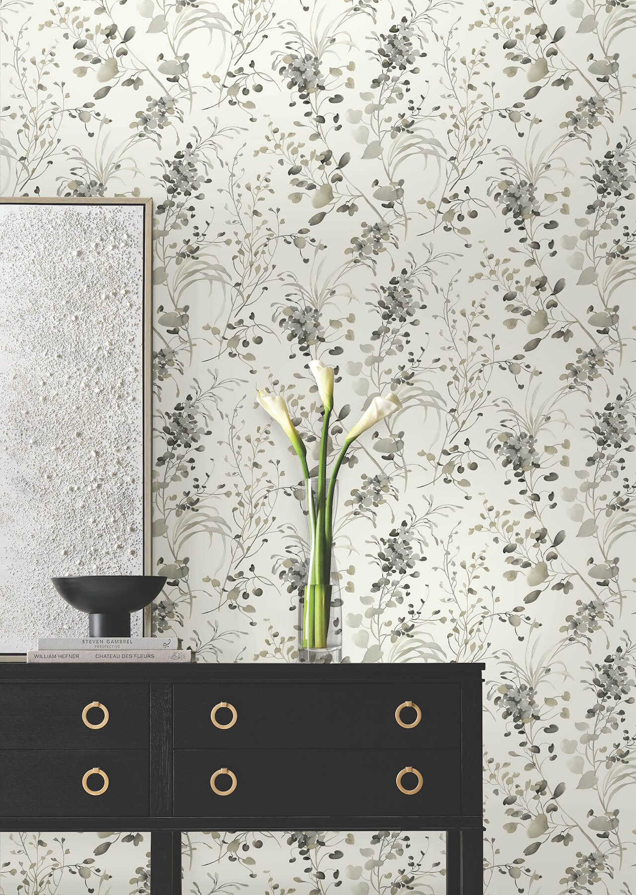 Candice Olson Decadence Spring Whispers Wallpaper - Charcoal - Image 3