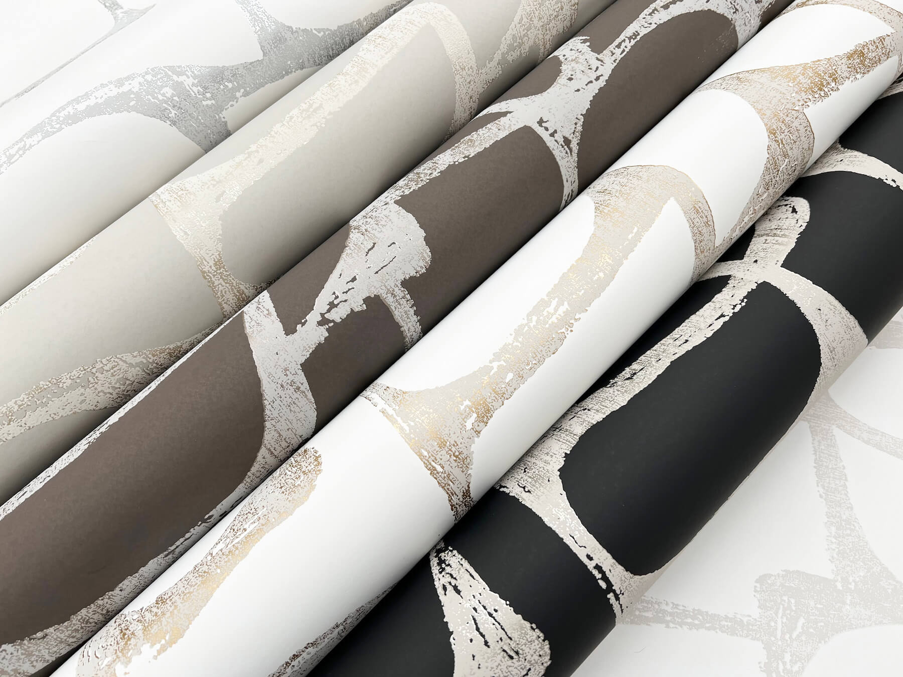 Candice Olson Decadence Craftsman Geometric Wallpaper - White & Silver - Image 6