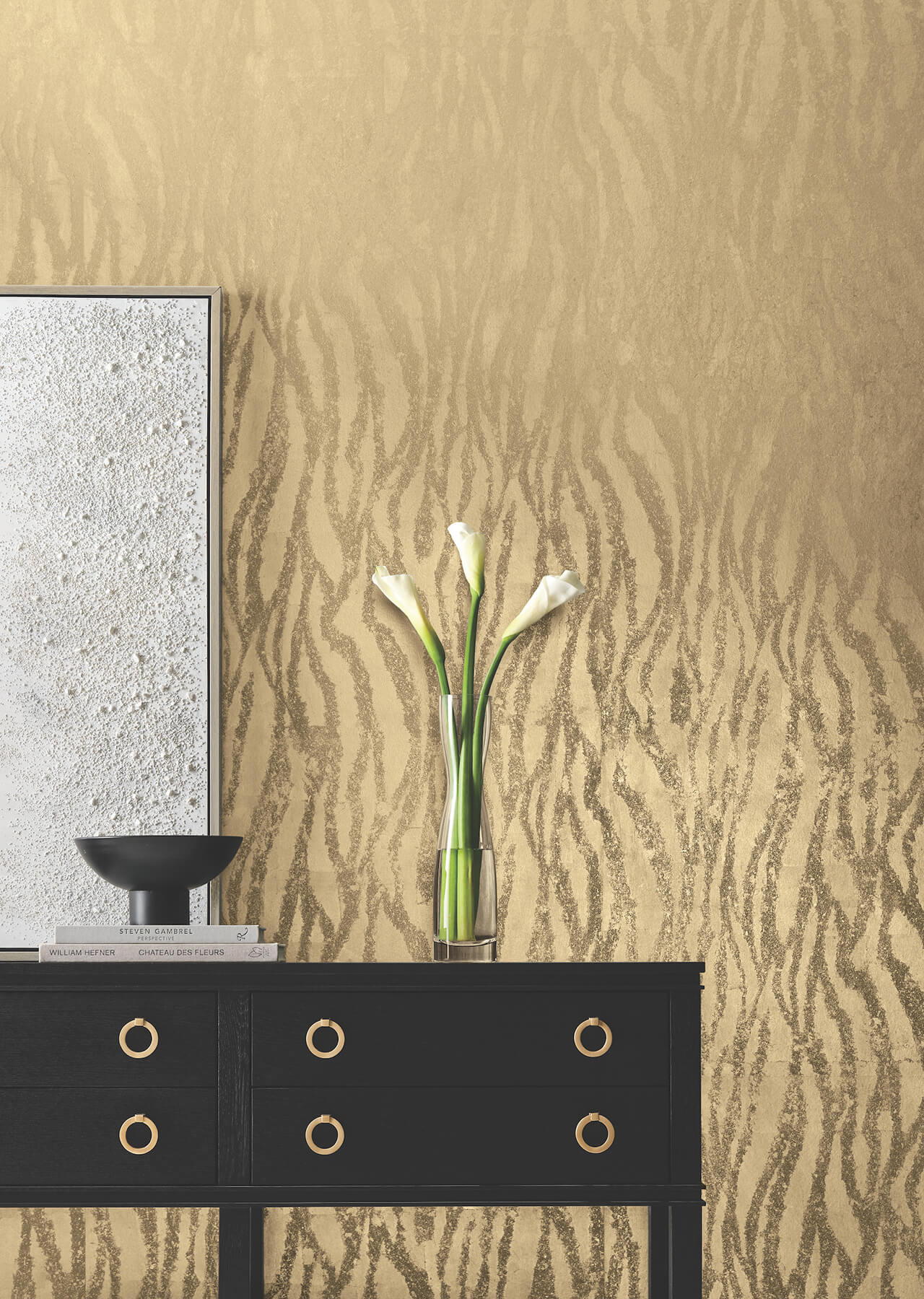Candice Olson Decadence Zebra Chic Wallpaper - Antique Gold - Image 3