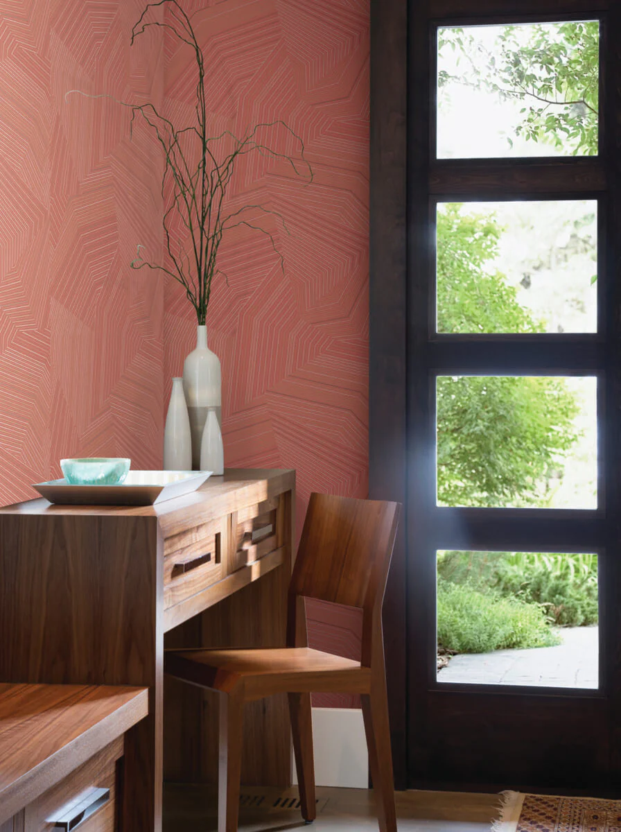 York New Origins Dotted Maze Wallpaper - Desert Red - Image 3