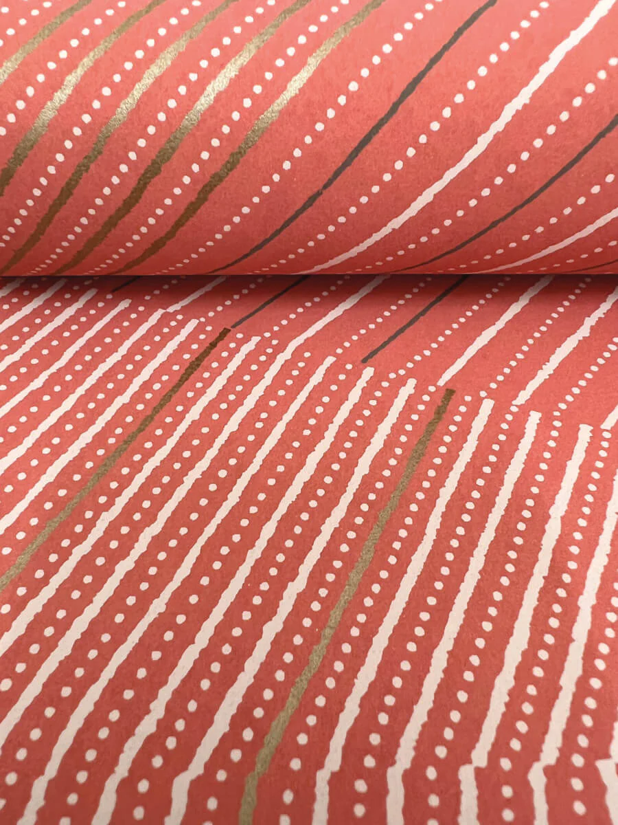 York New Origins Dotted Maze Wallpaper - Desert Red - Image 4