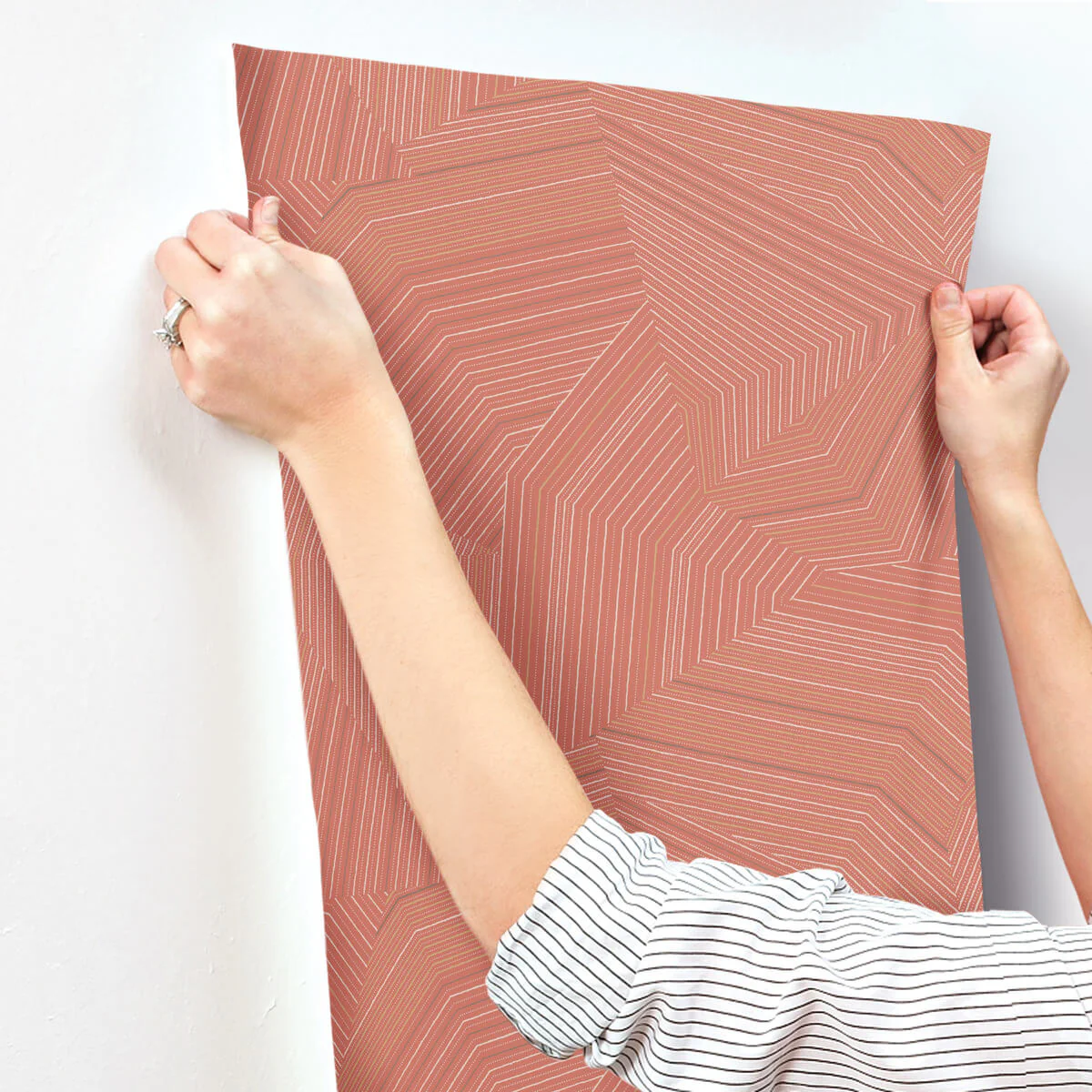 York New Origins Dotted Maze Wallpaper - Desert Red - Image 6