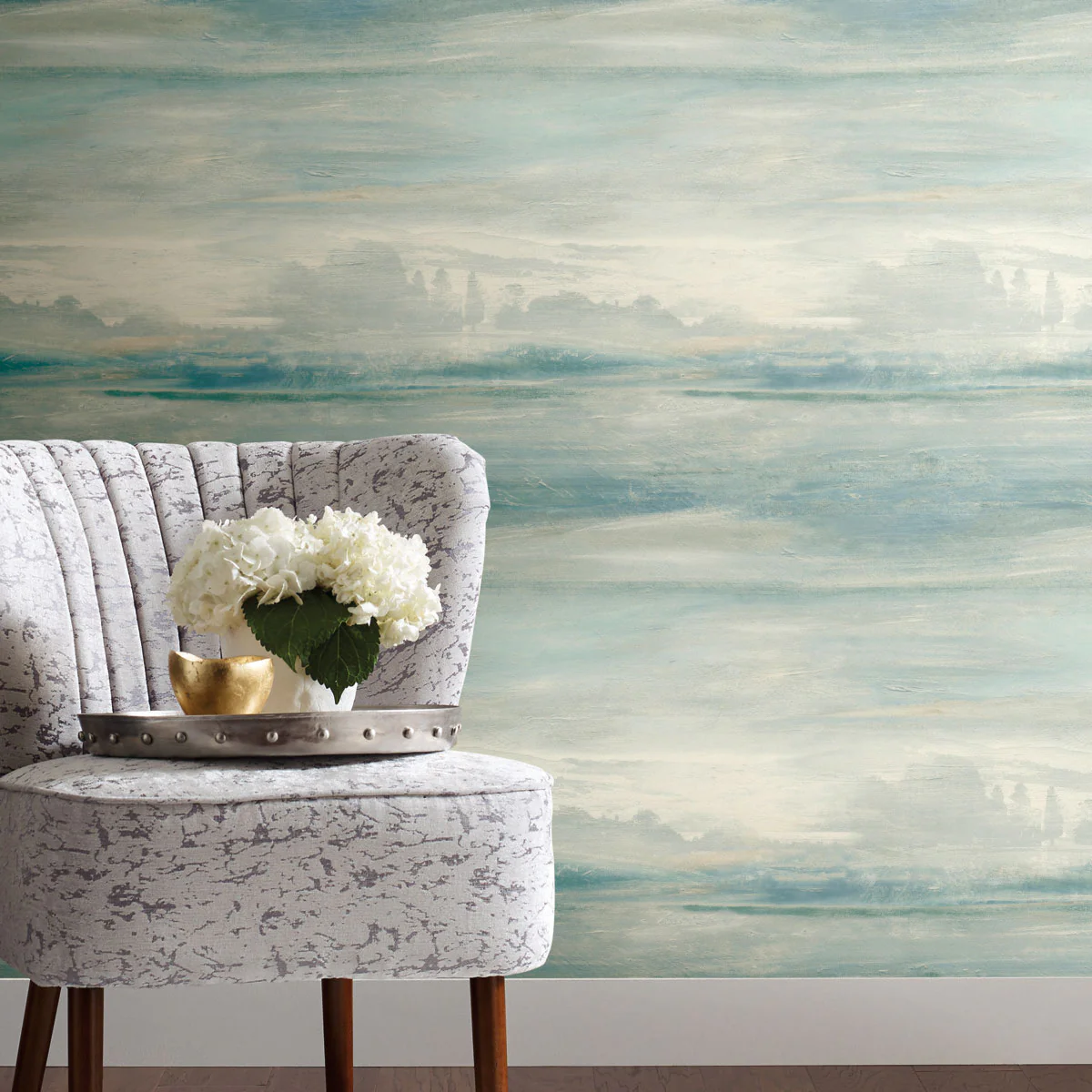 Simply Candice Soothing Mists Scenic Peel & Stick Wallpaper - Blue - Image 3